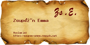 Zsupán Emma névjegykártya